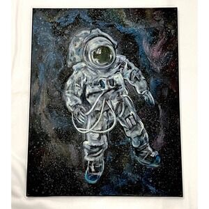 The Astronaut - Original Oil Painting on‎ Canvas NOT A PRINT space traveler art